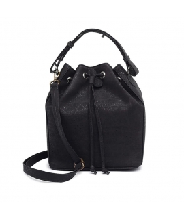 Borsa secchiello vegan nero Donna sughero tracolla waterproof stringhe borsa ecologica