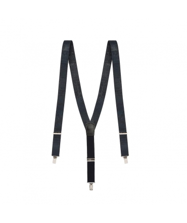 Tiracche vegan blu scuro con clip elastico bretelle regolabili sughero