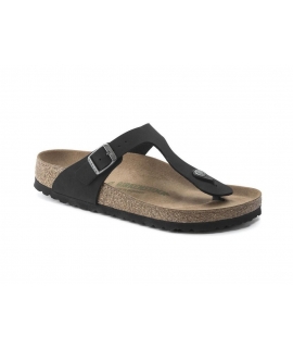 BIRKENSTOCK Vegan Gizeh noir Chaussons tongs pour femme avec boucle réglable