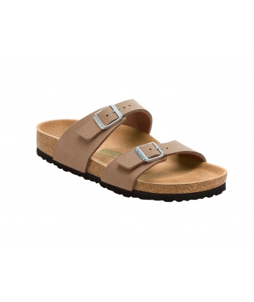 BIRKENSTOCK vegano Sidney gris doble hebilla zapatillas de mujer zapatos veganos