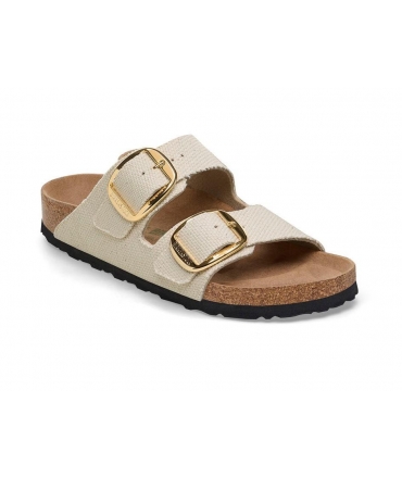 BIRKENSTOCK Arizona vegan Big Buckle cream women eggshell slippers fabric summer vegan shoes