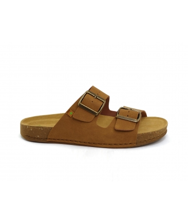EL NATURALISTA Vegane bequeme Hausschuhe Balance Woman braune vegane Doppelbandschuhe
