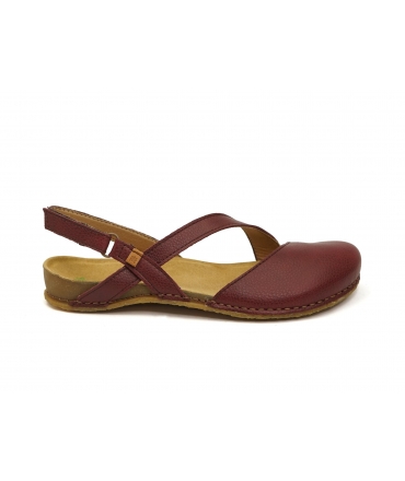EL NATURALISTA Panglao Vegan Sandales plates pour femmes bout fermé sangle rouge chaussures végétaliennes
