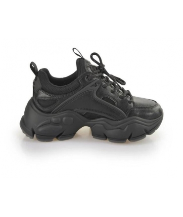 BUFFALO Vegan BINARY C nere Sneakers donna chunky zeppa
