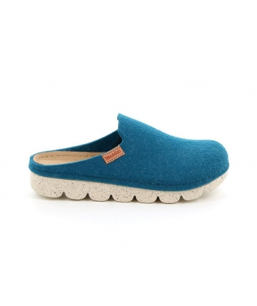 GRUNLAND VEG POFF CI2777 smaragdgrüne Damen Hausschuhe Komfort recycelte vegane Schuhe