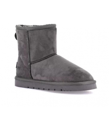 GRUNLAND vegan CHEF faux fur ankle boots grey warm padded slip-on style shoes