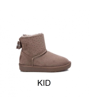 XTI Stivaletti bimba vegan finto pelo grigi imbottiti caldi scarpe modello slip-on in peluche