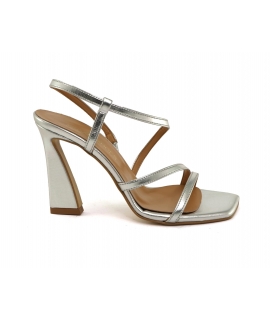 VSI CORAL Sandali slingback vegan argento punta squadrata tacco fascette scarpe vegan Made in Italy eco