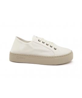 NATURAL WORLD white vegan sneakers platform laces Bio Cotton removable footbed vegan shoes