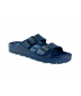 Tongs vegan NATURAL WORLD bleu marine à double bande