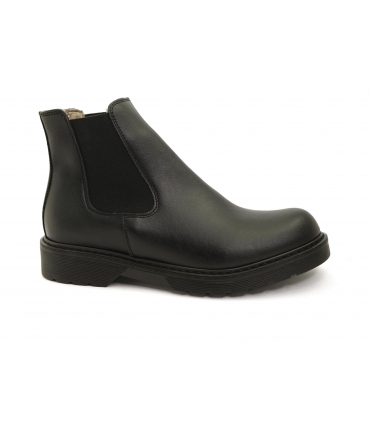 VSI TORONTO Beatles Unisex gepolsterte Stiefel aus schwarzem, wasserdichtem Kunstfell