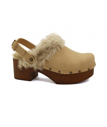 VSI ALASKA mules d'hiver légères bride au talon en fausse fourrure végétalienne bout fermé Fabriqué en Italie