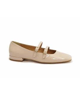 VSI MOLLY ballerinas with nude patent leather straps square toe vegan shoes made in Italy