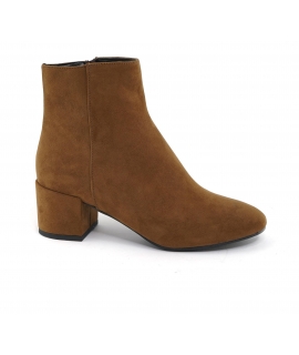 VSI LETE Bottines vegan marron bout rond talon large fermeture éclair Made in Italy