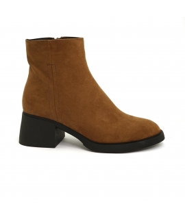 VSI LANNA Stivaletti vegan marroni tacco zip scarpe vegane Made in Italy ec