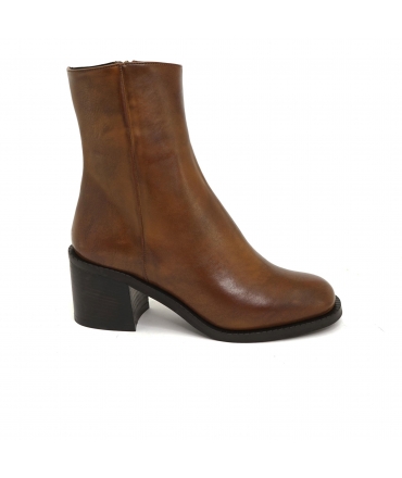 VSI ALIA Bottines en maïs végétaliennes avec fermeture éclair à talon large Made in Italy eco