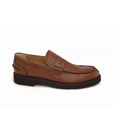 VSI RUDRY Men's brown vegan college style moccasins with stitching Made in Italy