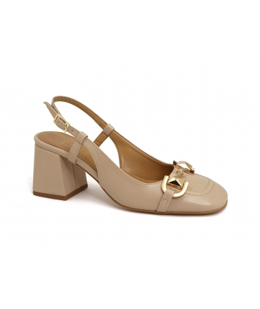 VSI LEILA vegan nude slingbacks wide heel loafers made in Italy