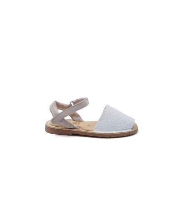 Zapatos de bebé con purpurina menorquina RIA, plantilla acolchada con correa, zapatos veganos