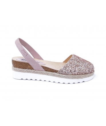 RIA Vegan minorchine glitter platform sandali donna corda