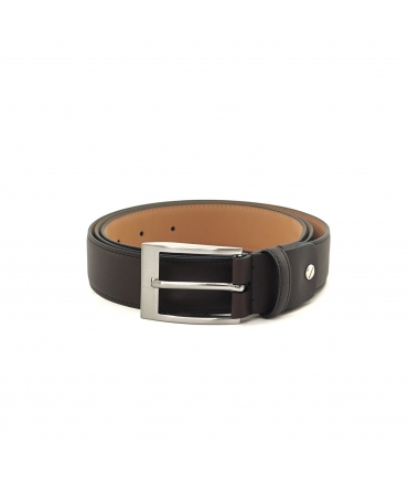 Ceinture végétalienne VSI BADIA boucle carrée souple en maïs marron foncé fabriquée en Italie