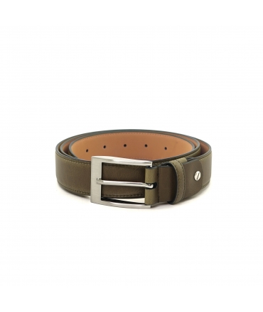 Ceinture vegan VSI BADIA kaki maïs boucle carrée souple fabriquée en Italie