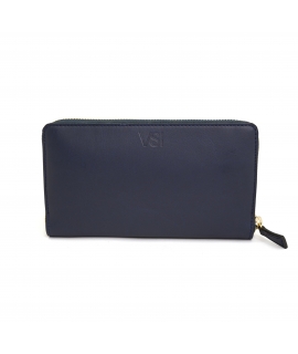 VSI LANDI Vegan wallet blue corn accordion card holder zip closure made in Italy