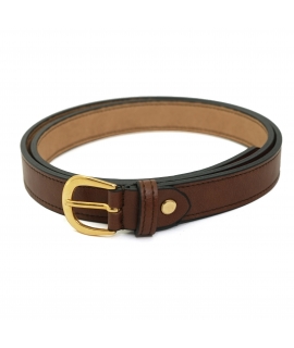 VSI TALIA Cintura vegan marrone fibbia oro tonda artigianale Made in Italy