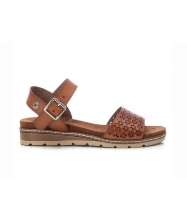 REFRESH Vegan wedge sandals with perforated band and vegan shoe strap
