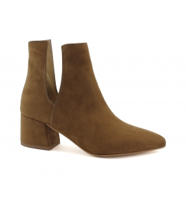 VSI ITACA Scarpe Donna Stivaletti V microfibra effetto nabuk tacco vegan shoes Made in Italy