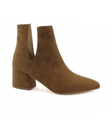 VSI Damenschuhe Mikrofaser-Ankle-Boots aus Nubukleder-Effekt vegane Schuhe Made in Italy