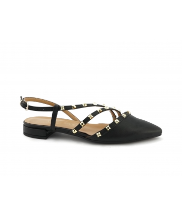 VSI ROXY Zapatos Mujer Biopolioli bailarinas puntera bandas tachuelas correa zapatos veganos Made in Italy