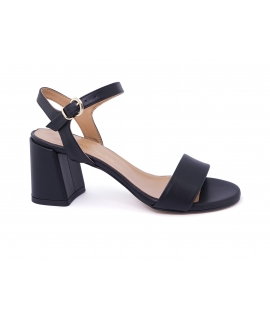 VSI AURI Schwarze vegane Sandalen mit Maisabsatz und Riemchen, hergestellt in Italien