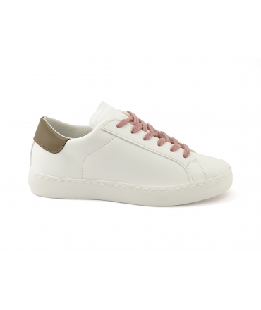 VSI MIRA Ökologische Damen-Sneaker aus weissem veganem Mais mit Schnürsenkeln, hergestellt in Italien