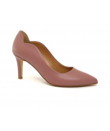 VSI SESIA Mauve vegane Schuhe mit spitzer Zehenpartie und Stiletto-Absatz. Hergestellt in Italien