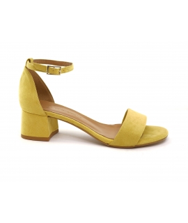 VSI THETIS Sandalias veganas amarillas para mujer correa de banda de tacón bajo Made in Italy eco