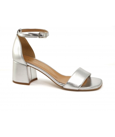 VSI NICE Silberne vegane Sandalen geschlossener Absatz vegane Schuhe Made in Italy eco