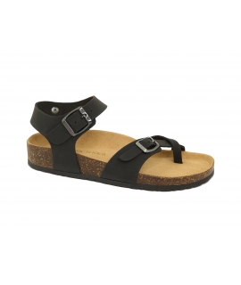 VSI MALTA Schwarze vegane Zehenstegsandalen, vegane Schuhe, hergestellt in Italien
