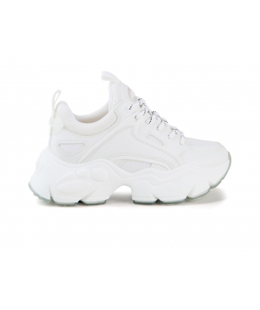 BUFFALO Vegan BINARY C Sneakers bianche donna lacci zeppa chunky