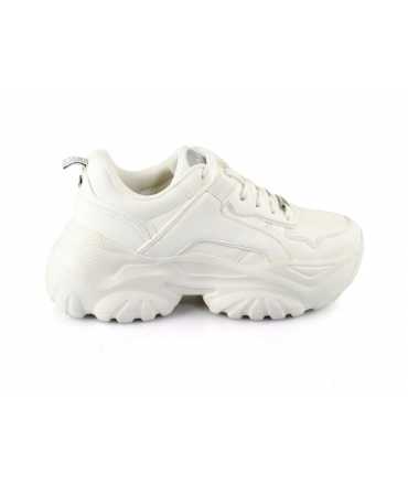 BUFFALO vegan BLISS ONE Weisse Plateau-Sneaker dicke Sohle vegane Schuhe