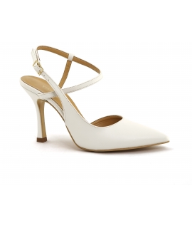 VSI PERL Sandalias de novia veganas blancas con puntera cerrada y tacón alto Made in Italy