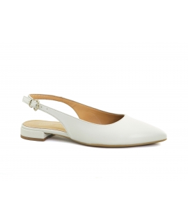 Chaussures de mariée basses blanches VSI MABI vegan slingback bout pointu cérémonie Fabriquées en Italie