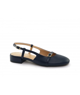 Ballerines slingback bleues vegan VSI LILITH à bout rond et brides Fabriquées en Italie