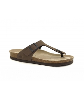 GENUINS ROSAS VEGAN brown men's slippers cork flip-flops