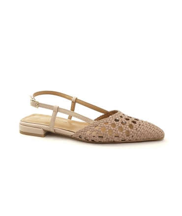 Bailarinas de verano veganas trenzadas VSI EFIS con tira trasera en color rosa. Fabricadas en Italia.