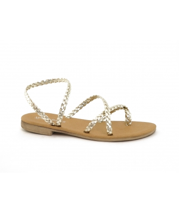 VSI HOLA sandali infradito bassi oro vegan trecce Made in Italy