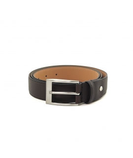 VSI BADIA vegan belt dark brown corn soft square buckle made in Italy