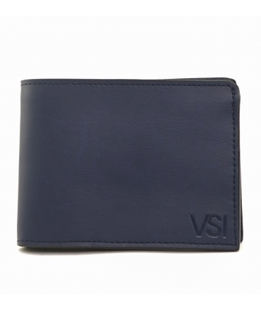 Cartera vegana VSI RIFREDI para hombre, color azul maíz, fabricada en Italia.