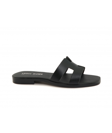 Chaussons vegan pour femme VSI CYPRUS, motif pomme noire, bout carré, fabriqués en Italie