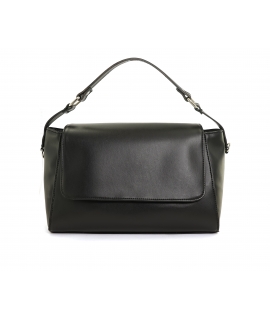 VSI LENIA Black vegan bag for women, adjustable shoulder strap, apple skin Made in Italy